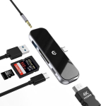 Tymyp ipad pro usb c jaotur adapter, 6-in-1 usb-c jaotur 4k hdmi/pd 100w/usb 3.0 ja 3,5 mm k&otilde;rvaklappide pesa/sd/tf pesadega, &uuml;hildub ipad pro 2020 2019 2018, ipad air 4/ipad mini 6 (6-in-1)