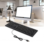 Klaviatuur Aisceutsch, Aische klaviatuur, juhtmega m&auml;nguriklaviatuur Teclado Ae klaviatuurid, hiirte tarvikud, Ara klaviatuur, 104 klahvi, Usb liides, must Abs kontori klaviatuuri kaablikujundus