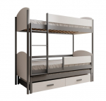 Kahekorruseline lastevoodi ADRK Furniture Leia, 180x80 cm, hall/valge