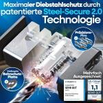 Nextcover&reg; Foldone kokkupandav jalgrattalukk &ndash; originaal &ndash; Steelsecure tehnoloogia ja 3 v&otilde;tmega i vastupidav jalgrattalukk, kokkupandav lukk, k&otilde;rge turvalisus koos kronsteiniga, 100 cm