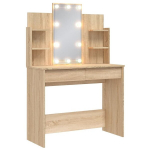 LED-valgustusega tualettlaud, Sonoma tamm, 96 x 40 x 142 cm CFE1544349