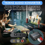 Helikaart Da converter, camway 192khz dac digitaal-analoog audio konverter, spdif optiline toslink analoog rca audio 3.5 mm adapteriga koos 1m optilise kaabliga, dac konverter tv dvd blu-ray xbox ps3 jaoks