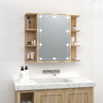 peegelkapp LEDiga, Sonoma tamm, 70 x 16,5 x 60 cm CFE943839