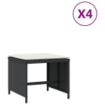 aiatoolid koos istmepatjadega 4 tk, must, pol&uuml;rotang CFE500145