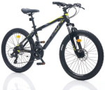 Maastikuratas 24" Corelli TopVelo Felix 2.2, raam 14", must/kollane/hall