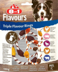 8in1 Triple Flavour Rings koeramaius kanaliha, veiseliha ja sealihaga, 120 g