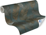 Livingwalls Designdrop 784531 eelnevalt liimitud mittekootud tapeet &ndash; tapeetimine ilma pastata &ndash; roheline / sinine &ndash; botaaniline mittekootud tapeet, valmistatud Saksamaal