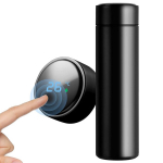 IVY terasest nutikas termo vaakumiga tass 350ml k&uuml;lmade ja kuumade jookide jaoks temperatuurin&auml;idikuga must