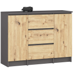 Kummut Akord K100 2D 3SZ, 101x35x76 cm, hall/pruun