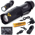 Bailong taktikaline LED-taskulamp cree zoom xm-l3-u3