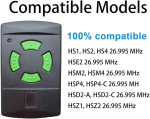 26,995 Mhz garaažiukse avaja pihuarvuti saatjale, garaažiukse kaugjuhtimispult, &uuml;hildub 26 Mhz 26,9 Mhz Hormann Hsm2 Hsm4 Hs1 Hs2 Hs4 Hse2 Hsz1 Hsz2 Hsp4, 3 tk