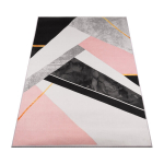 Vaip 220x160cm L&uuml;hikese Karvaga Moodne Pl&uuml;&uuml;s Must Valge Roosa