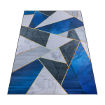 Sinine must vaip 160x220 cm elutuppa libisemiskindel geomeetriline muster