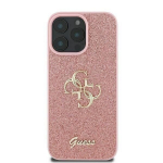 Mink&scaron;tas dėklas &ndash; GUESS &ndash; iPhone 16 Pro &ndash; Ekologi&scaron;ka oda &ndash; 4G logotipas &ndash; Rožinė
