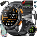 SMARTWATCH Meeste nutikell EFSmart GPS, veekindel, k&otilde;neaparaat + k&otilde;rvaklapid + klaasivaba