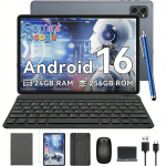 Tahvelarvuti KINGRID T20 koos klaviatuuri, hiire, pliiatsi ja kaitse&uuml;mbrisega 10.1" 24GB + 256GB - 2TB SD, Android 15 5000mAh WiFi 6