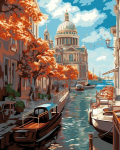 Maalimine numbrite j&auml;rgi "Veneetsia s&uuml;gisel" 40&times;50 ilma raamita
