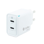 CoolBox Gan 35w sein laadija - Valge - 2 USB-C porti - &Uuml;hene