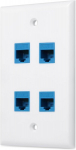 Ethernet seina paneel, 4 porti, Cat6, sinine