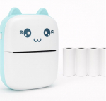 Taskuprinter kassi n&auml;oga termoprinter + 5 paberirulli r&otilde;&otilde;msate inimeste ja andy'ga