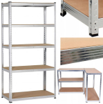 Metallist riiul 180x90x40 cm, 875 kg, 5 riiulit, Mdf