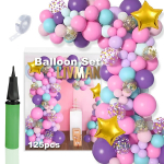 &Otilde;hupallivanikute komplekt erinevateks pidustusteks LIVMAN 020 koos &otilde;hupallipumbaga, 125 tk