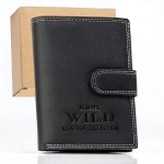 Meeste naturaalsest nahast rahakott Always Wild, must