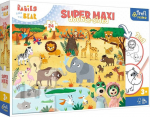 Dwustronne Puzzle 24 elementy Super Maxi Bobaski na safari 3w1, uniwersalny