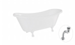 Vann Besco Amelia 190, White+White, sifooniga Klik-klak Chrome