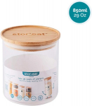 Mastrad hoiupurk - Connected Stor'eat - borosilikaatklaas - kaitseb niiskuse eest - &otilde;hukindel kaas - bambuse v&auml;rvi - Bpa vaba - 850 ml