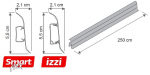 PVC p&otilde;randaliistud izzi 7112 2,5 m, painduvad p&otilde;randaliistud kaablikanaliga 55x20 mm, VILO