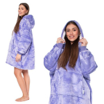 Pusa Tekk Tekipusa 2in1 Oversize XXL Kapuutsiga Paks Sherpa Lilla