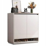 Kaasaegne valge mahukas kummut kingade jajalatsite jaoks, 2 uksega suur riiul