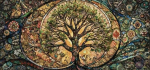 5D teemantmosaiik, "Elupuu", 80 x 40 cm, ilma raamita.