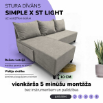 Nurgadiivan-voodi Simple X St Light, Podrez, helehall