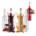 5x j&otilde;uluklaasist pudelid Futura 500ml kirjaga