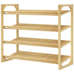 Bambusest kingariiul, 15,5 cm riiuli k&otilde;rgus, ventileeritud lipp-disain, 76 x 33 x 67 cm, naturaalse puidu efekt