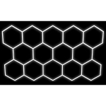 LED Hexagon garaaživalgusti 570W, 6500K, 14 segmenti, 523&times;301 cm