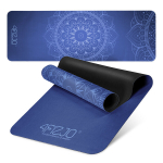 Joogamatt 4FIZJO, 183 x 61 cm, 1,5 mm, seemisnahast, sinised, yoga mat, libisemiskindel, treeninguteks, harjutusteks