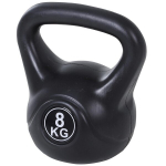 HOMCOM Kettlebell 8 kg, kaaliumiga t&auml;idetud raskuste hantel algajatele, must