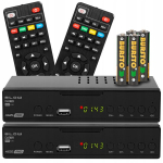 Digiboks Televiisori vastuv&otilde;tja DVB-T2 2 tk., Hevc H.265, Full HD, HDMI, USB, puldi ja patareidega, Televizijos imtuvas Dvb-T2 2 vnt., Hevc H.265, Full Hd, Hdmi, Usb, su nuotolinio valdymo pultu ir baterijomis