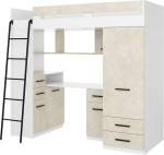 Narivoodi Meblocross Smyk L 200x80 cm, valge/mandel, MDF
