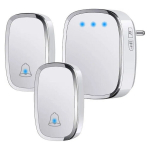 Juhtmevaba uksekell IP44, 300 m, LED-valgusega, 2 saatjaga, 1 vastuv&otilde;tjaga