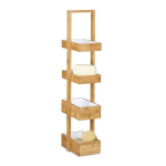 Vannitoa riiul 4 korviga 88,5x25,5x18,5cm, helepruun/valge