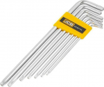 Jcb Torx v&otilde;tmekomplekt auguga, 7 tk., L kuju, Cr-v