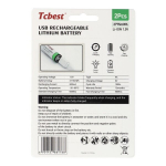 TCBEST laetavad R6 (AA) patareid 1850 mAh Type-C pesaga + USB-A &rarr; 2 &times; Type-C kaabel, 2 tk