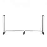 Kaminapuude hoidik, 257x36x117 cm, must, metall, &otilde;ue puude hoiustamine