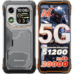 Telefon 5G Blackview XPLORE 1 20000mAh 48GB RAM 512GB ROM 6.78" vastupidav nutitelefon Android 15 Dual SIM NFC Oranž