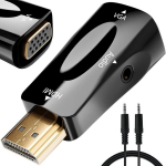 HDMI kuni VGA adaptor audio mini jackiga