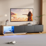 Televiisorialus, 240x44x38 cm, LED-valgusti ja 3 sahtliga, must